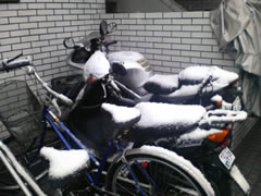バイクに雪